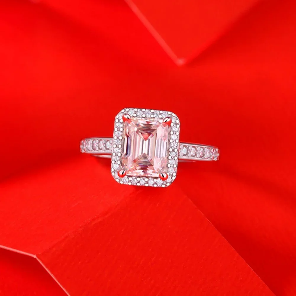 Certified 2 ct. t.w. Moissanite Diamond Emerald Cut Engagement Ring NEW - Picture 4 of 11